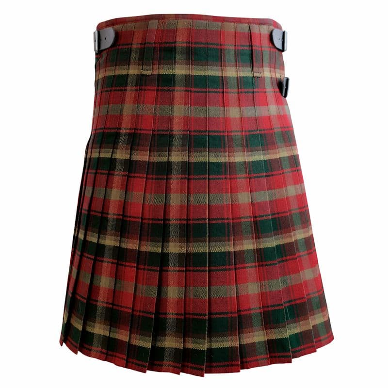 Maple Leaf Canadian Modern Tartan Kilt in acrylic wool with traditional pleats and adjustable leather straps Back
