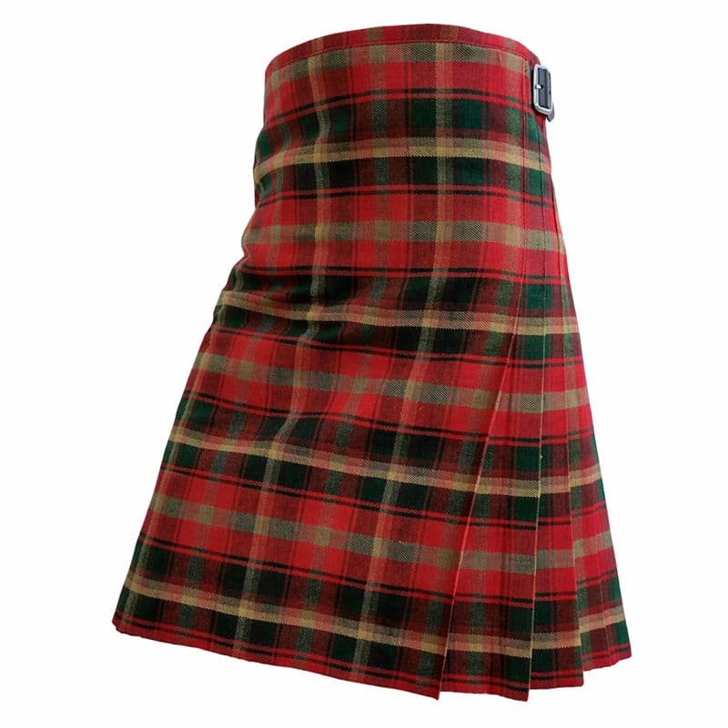 Maple Leaf Canadian Modern Tartan Kilt in acrylic wool with traditional pleats and adjustable leather straps Side.