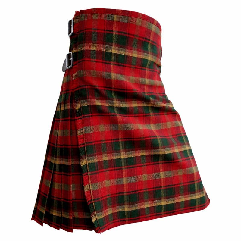 Maple Leaf Canadian Modern Tartan Kilt in acrylic wool with traditional pleats and adjustable leather straps