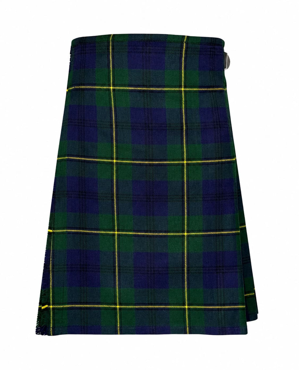 Clan Johnstone Modern Tartan Kilt in acrylic wool with traditional pleated design Front Side.