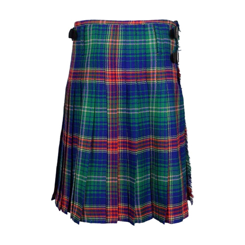 Hart of Scotland Modern Tartan Kilt in green and blue Scottish tartan with red and yellow stripes Back