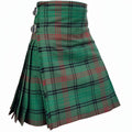 Rose Hunting Ancient Tartan Kilt in green, black and red Scottish tartan with adjustable side buckles and traditional pleated design 